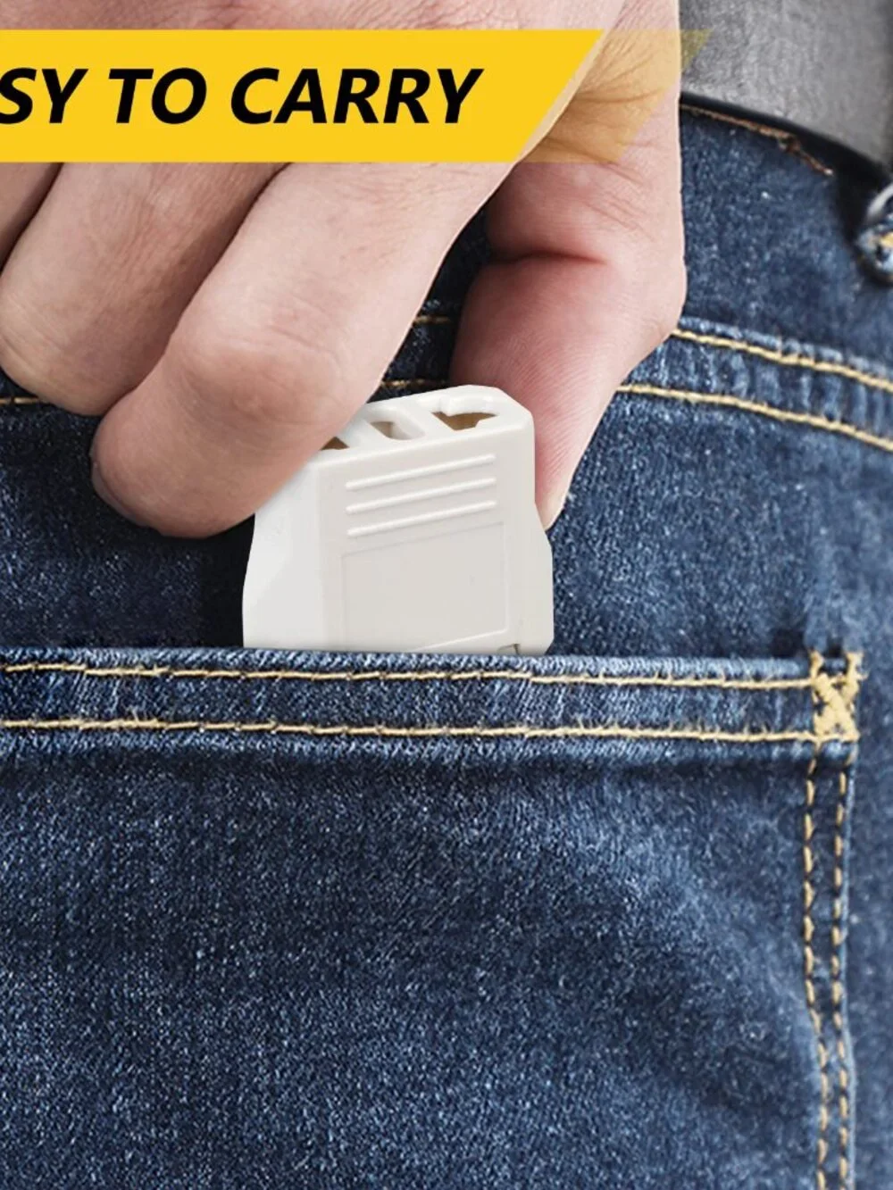 6 Pack Travel Adapter: European to US Outlet Plug Adapter (White)
